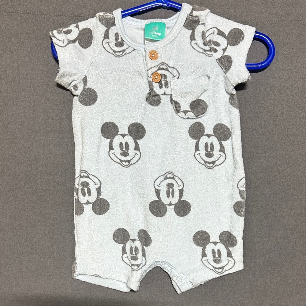 Disney Baby Blue and Gray Mickey Mouse Outfit